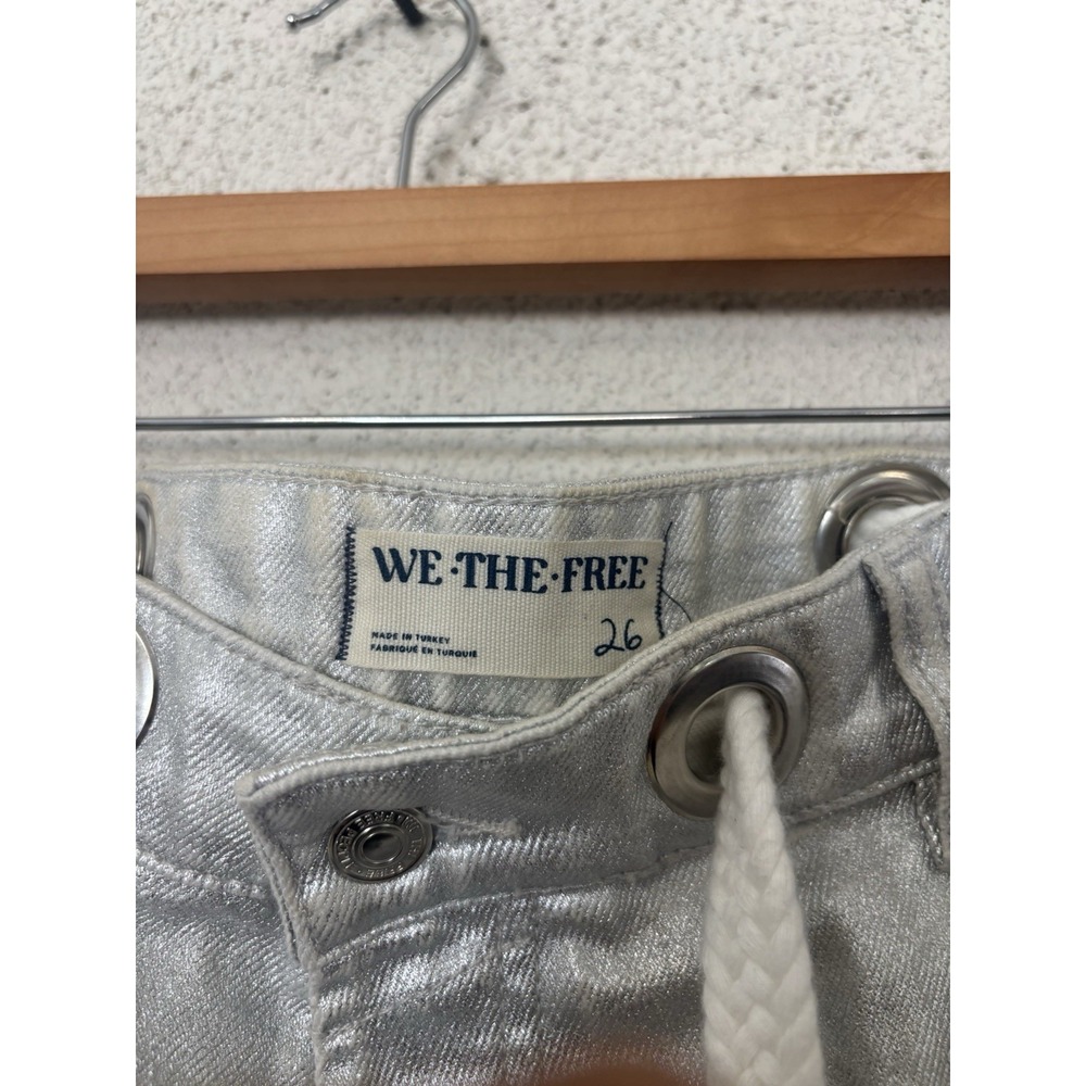 We The Free Moxie Metallic Law Waist Jeans Women's 26 Retail $148 - Picture 4 of 5